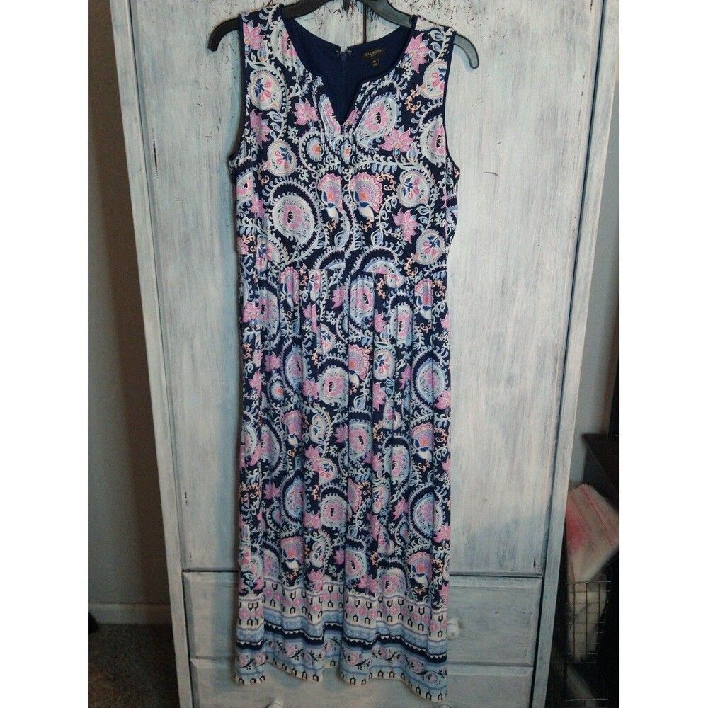 Talbots summer  maxi  sleeveless multicolor 8p dress Boho Cottage Core Feminine